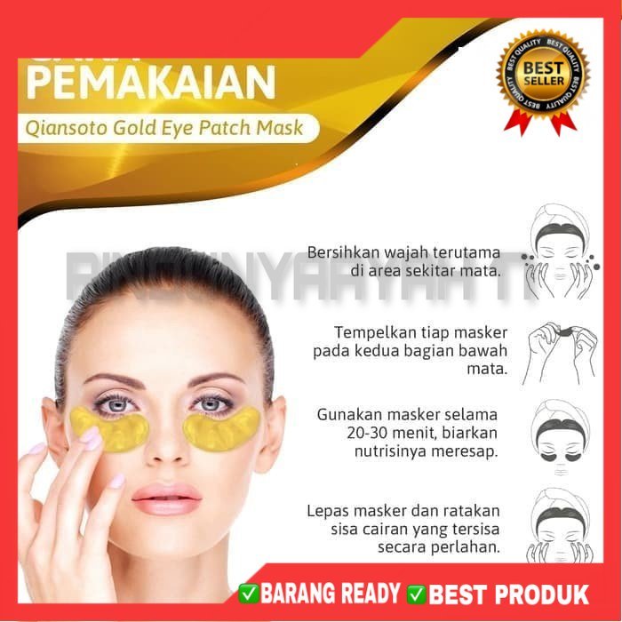 (RA)1 PASANG Masker Mata COLLAGEN CRYSTAL GOLD EYE BAG MASK EYEMASK Kantong Black Panda Anti Aging Wrinkle Emas