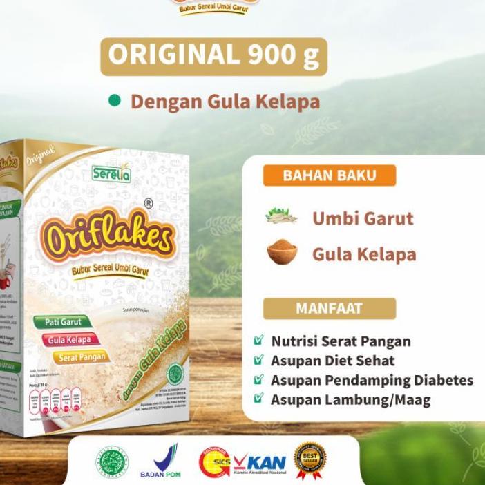 

❆ Oriflakes Original - Sereal Umbi Garut Asam Lambung Maag Gerd 900 gram - BISA COD ✦