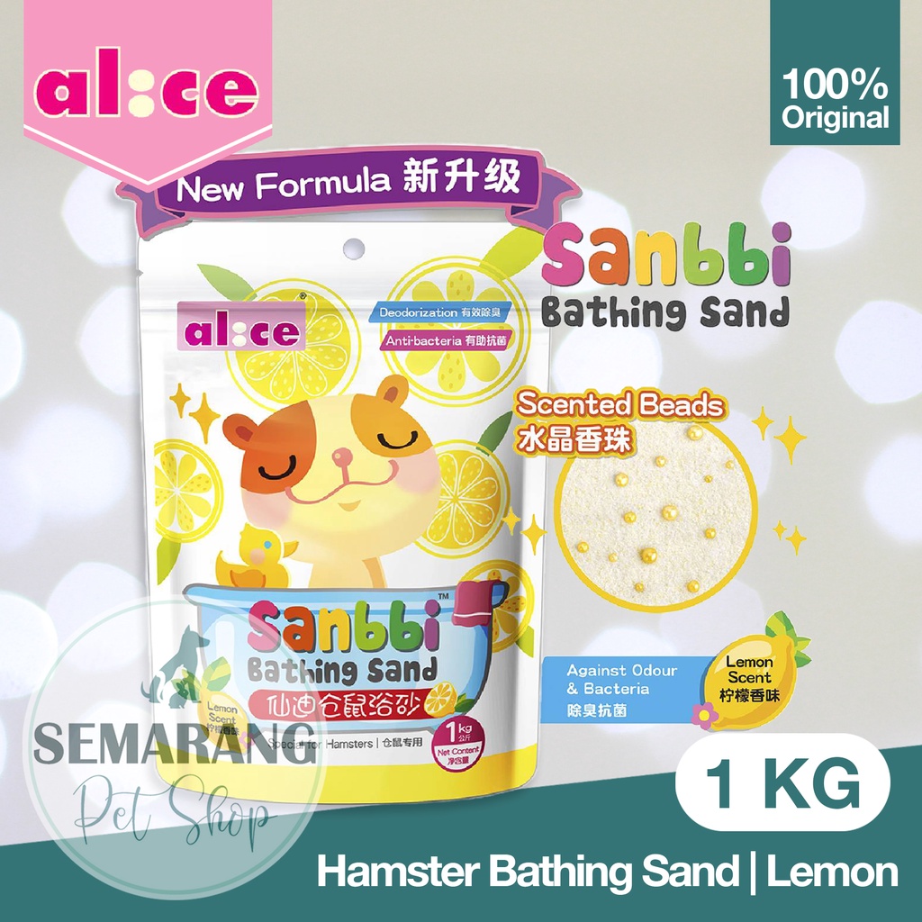 Pasir Hamster ALICE Sanbbi Bathing Sand Lemon 1 kg | Pasir Mandi Hamster | Pasir Wangi | Pasir Aroma