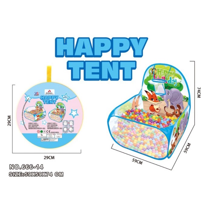 MAINAN ANAK TENDA MANDI BOLA OUTDOOR INDOOR HAPPY TENT KADO KELUARGA