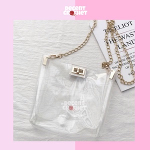 Tas bening selempang/ Tas trasnparant selampang (tanpa rajutan didalam)