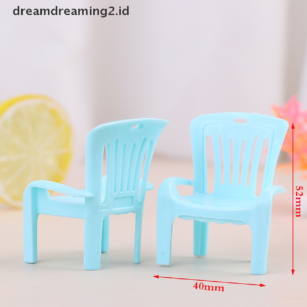 (dream) Kursi Mini Rumah Boneka Miniatur Kursi Plastik Armchair Kursi Pantai Dekorasi Rumah.