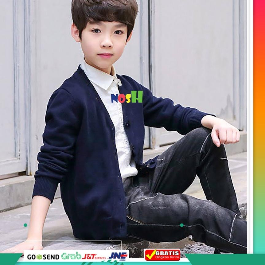 ✲ Cardigan Rajut Anak Cowok Remaja Teens Vneck - NOSH ◘
