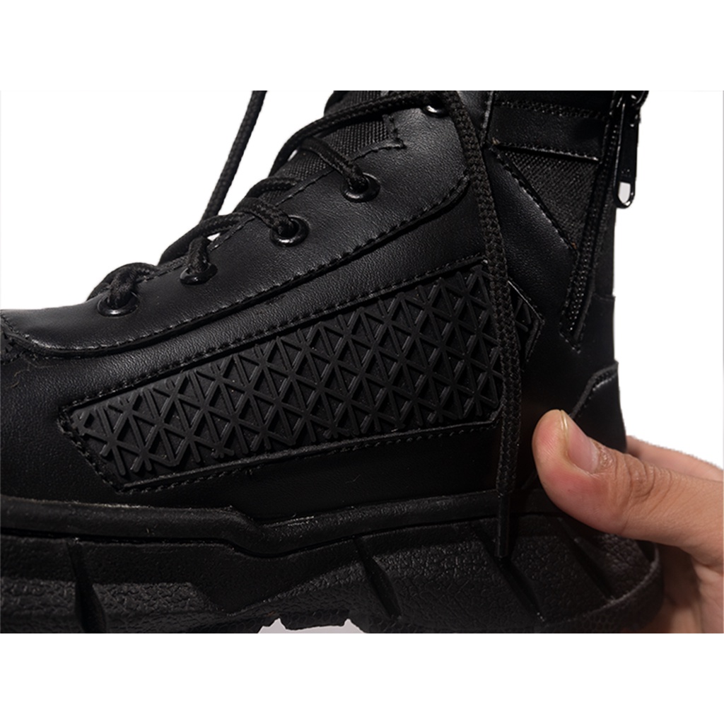 SEPATU PDL SAFETY UJUNG BESI PDL TNI AD POLRI SECURITY SATPAM SAFETY BOOTS PRIA KERJA LAPANGAN OUTDOOR ANTI LICIN MURAH BERKUALITAS WARNA HITAM