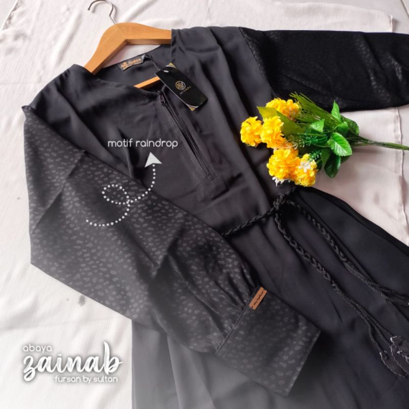 abaya hitam zainab Fursan TEMBORO