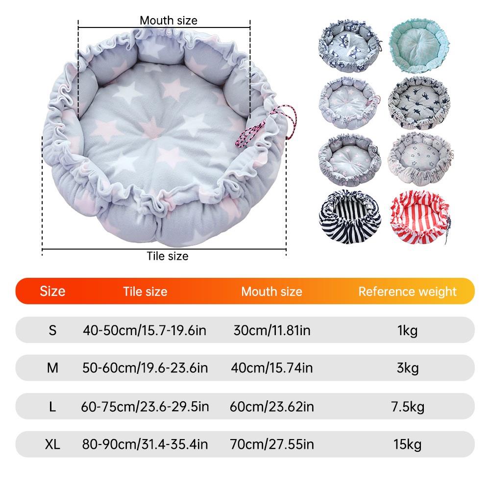 【Cat7】Tempat Tidur Kucing Anjing Pet Bed Sarang Kucing Penggunaan Ganda Drawstring Sarang Hewan Peliharaan Kasur/Rumah Kucing