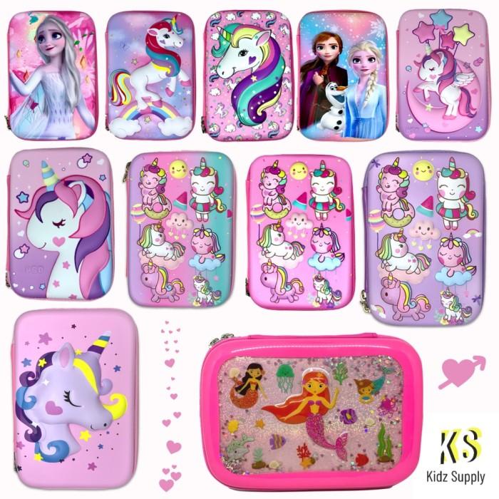 

Tempat Pensil Unicorn Kotak Pensil Anak Perempuan Hardcase 3D Lucu