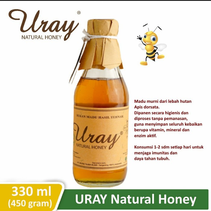 

madu- madu uray - natural honey (330 ml / 450 gram) -madu