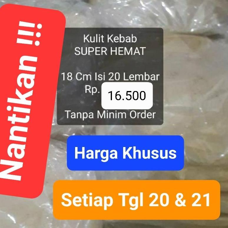 

[Z473] Kulit Kebab Harga Super Hemat 18 Cm Isi 20 Lembar Tortila Enak Tortilla Top