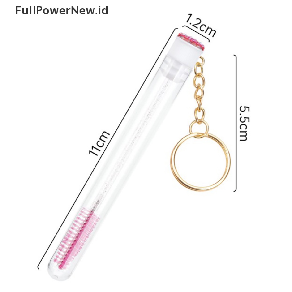 Power Sikat Bulu Mata Dengan Tabung Gantungan Kunci Resin Bor Alis Maskara Tongkat Aplikator ID