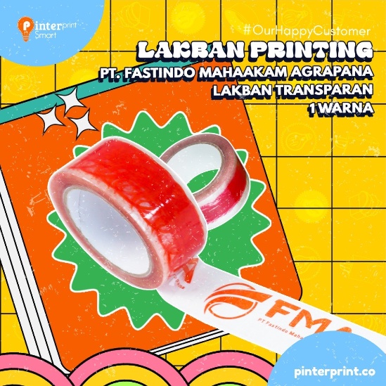 

Lakban Printing Dasar Bening/Transparant + 1 Warna Design (order by customer)