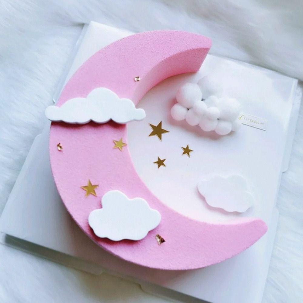 Solighter 3D Bulan Bintang Kerajinan DIY Kue Resin Cetakan Sabun Membuat Mousse Mold Handmade Eid Mubarak