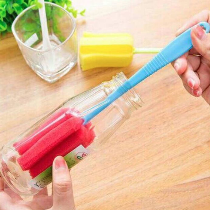 A62 SPONS TONGKAT PEMBERSIH BOTOL MINUM gelas bayi dewasa gelas mug cangkir peralatan makan rumah sikat busa spons cleaner sponge