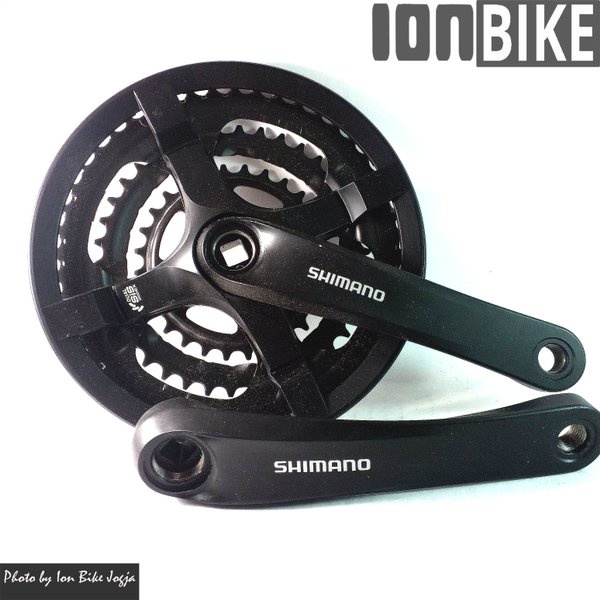 Crank Shimano Tourney TY501 Triple 48-38-28 T 48T 38T 28T BB Kotak Square Crankset Gir Gear Depan Se
