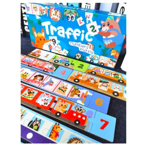 Puzzle Traffic Number Puzzle - Floor Puzzle - Education Puzzle
