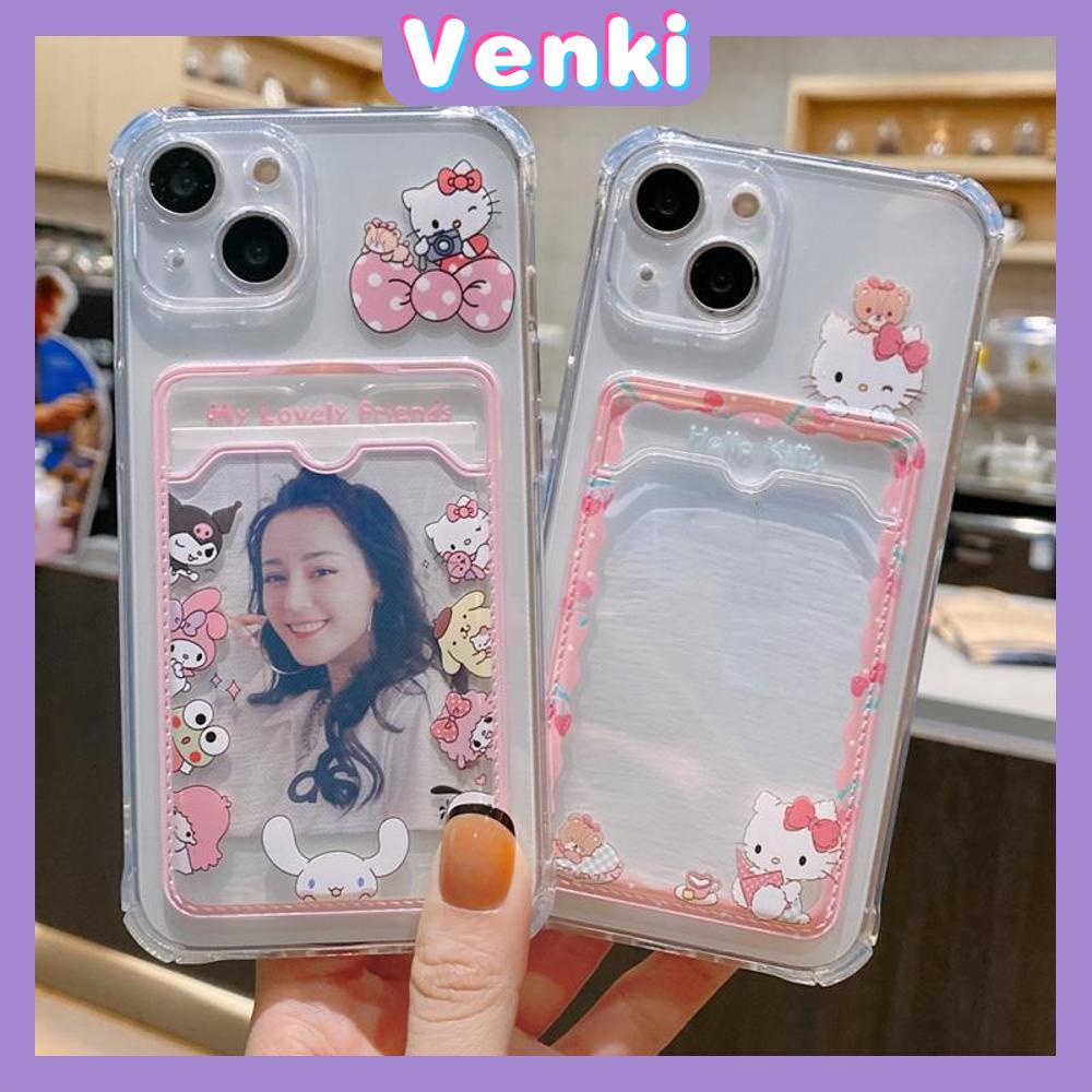 For iPhone 14 Pro Max Card Holder Case Clear Card Storage Back Cover Cute Cartoon Cat Camera Protection Shockproof For iPhone 14 13 12 11 Plus Pro Max 7 Plus X XR