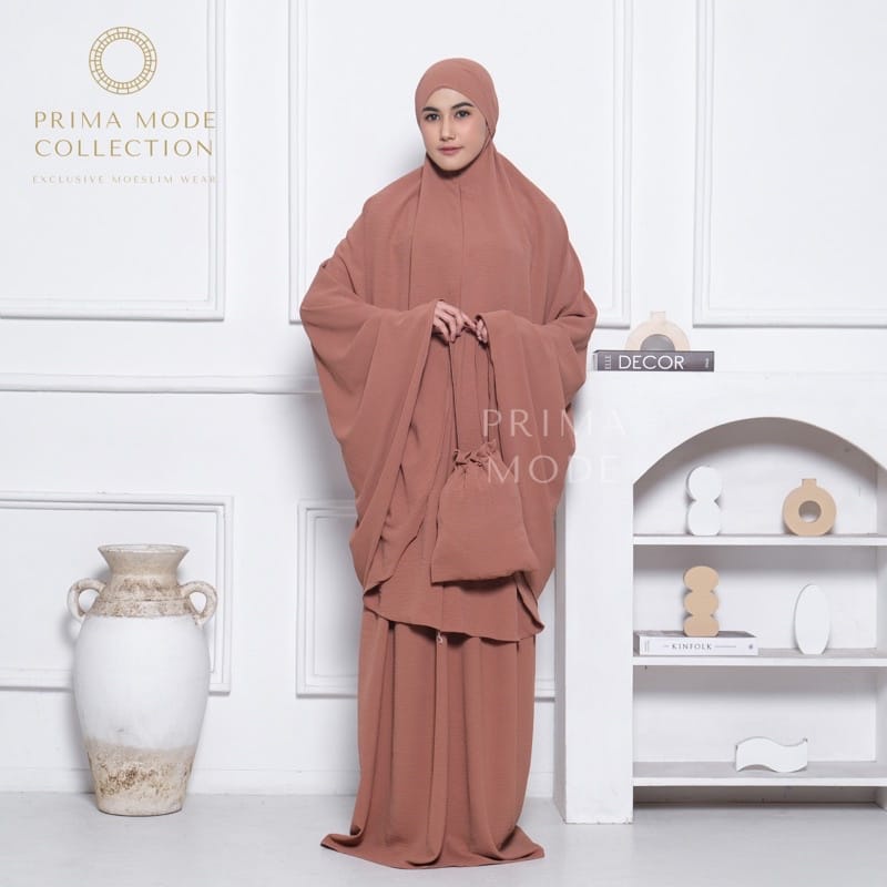 MUKENA DEWASA POLOS FREE TAS // MUKENA JUMBO CANTIK BAHAN CRINGKLE AIRFLOW