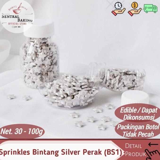 

Sprinkle Kue Bintang Silver Perak (BS1) / Springkel Star Springkle Kue