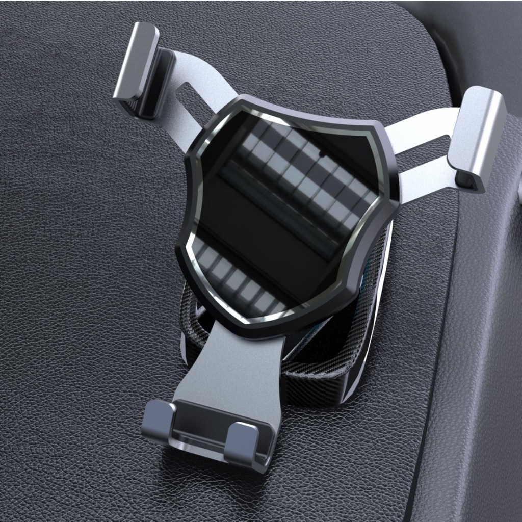 1pcs Auto Gravity Car Mobile Phone Holder Aksesoris Interior Mobil Logam Hitam Ventilasi Udara Mobil Klip Bracket Perak Dudukan Ponsel