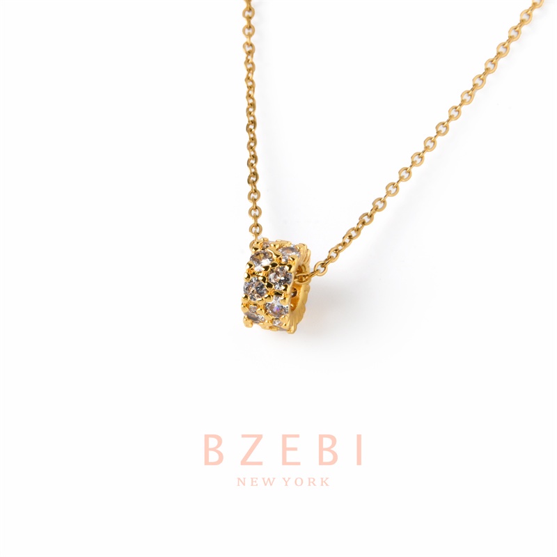 Bzebi Kalung Emas 18k, Kalung Baja Titanium, Kalung Liontin Berlian, Anti Karat, Aksesoris Fashion Wanita Perhiasan Gaya Korea, Hadiah Ulang Tahun Dengan Kotak Eksklusif 1125n