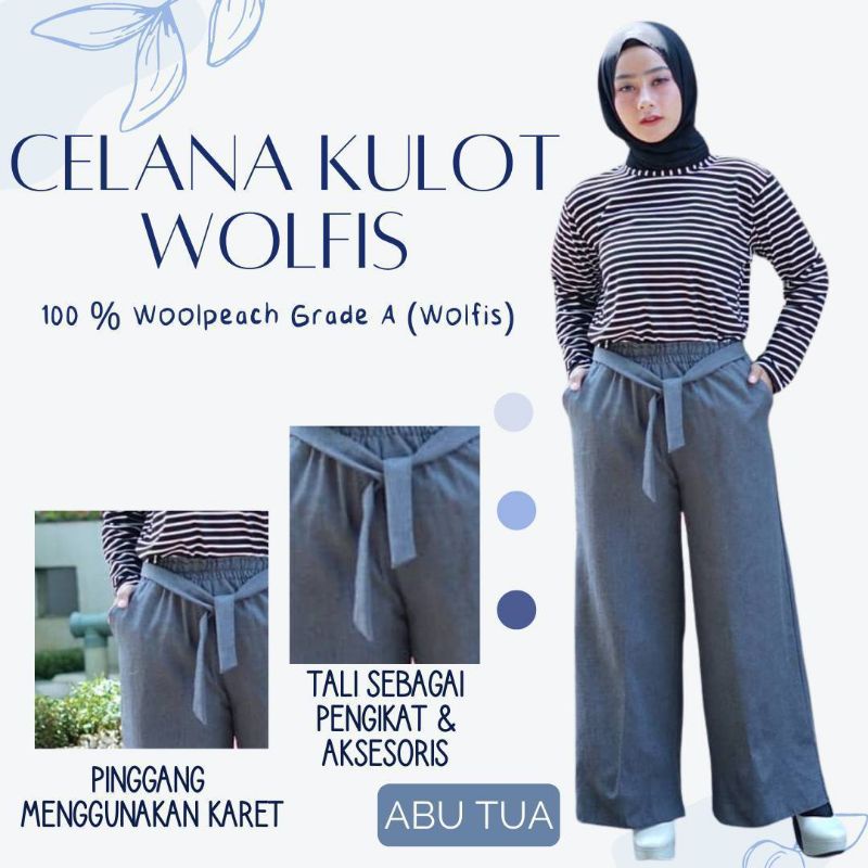 celana kulot basic woolpeach/ celana kulot/celana kulot hijab/celana kulot kekinian/celana kulot ter