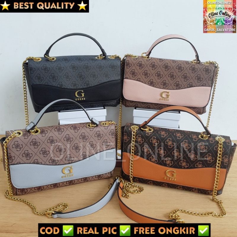 (WODB) tas nell spring collection 2023 coffee blue black pink beige shoulder crossbody bag gs logo gb