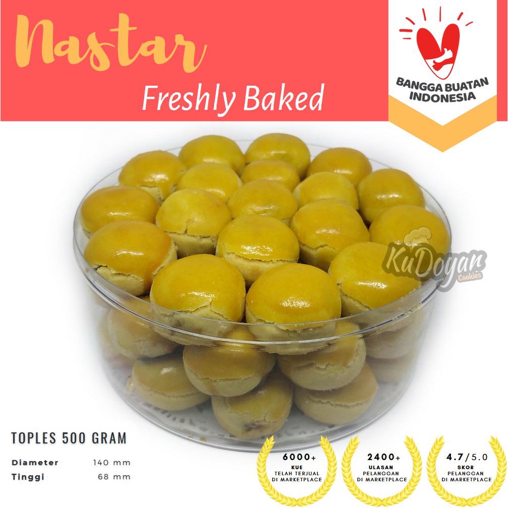 

Kue Nastar Nanas Wisman Home-made 500 gram 1/2 kg Kudoyan