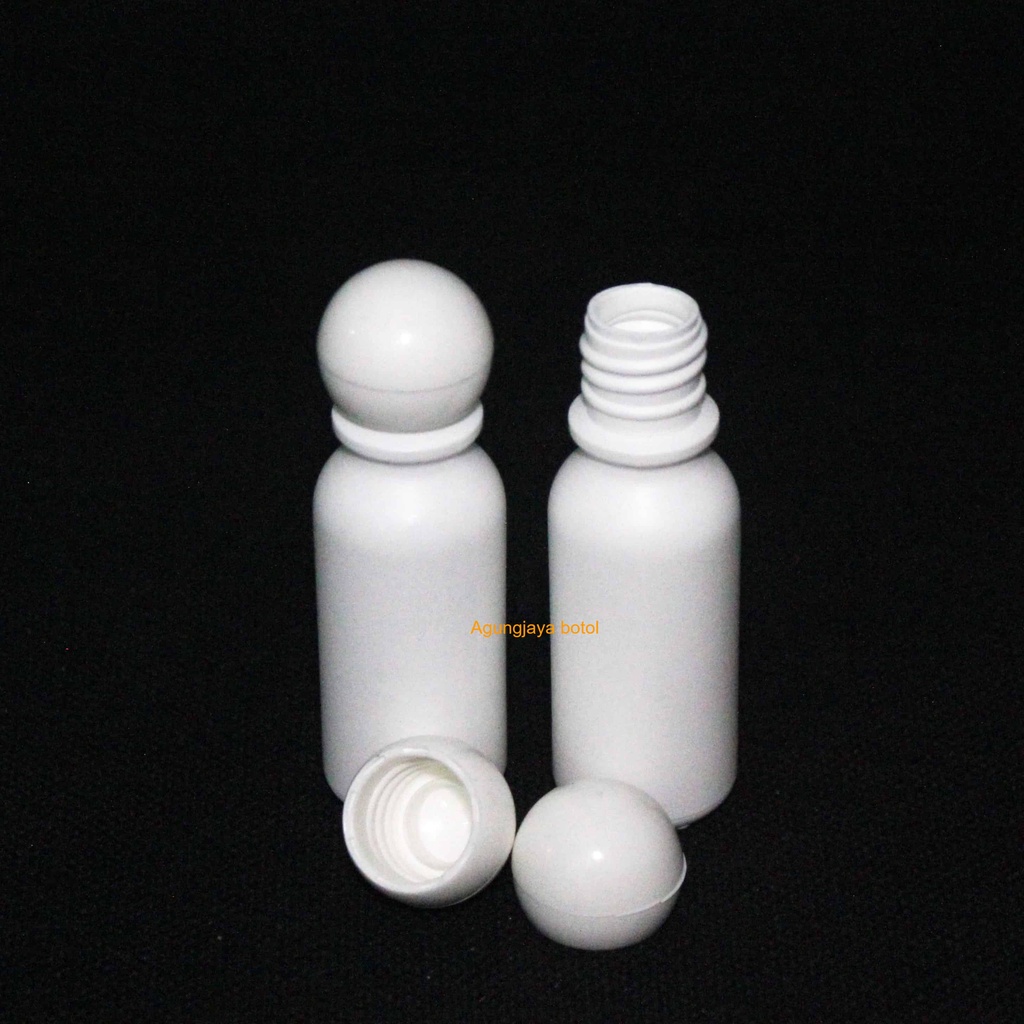Botol Round 30 Ml Putih-Putih Hdpe / Botol Hdpe / Botol Hdpe Kosmetik / Botol Lotion /Botol 30 ml