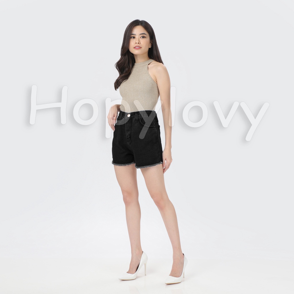 HOPYLOVY Celana Pendek Wanita Hotpants Jeans Rawis Highwaist HP Manisa