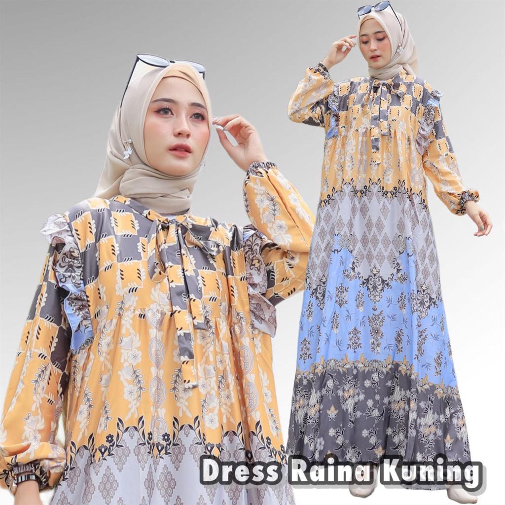 Dress Gamis Raina Maxmara Silky Premium Baju Wanita Busui Pakaian Wanita