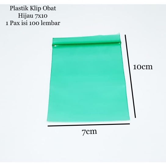 

Plastik Klip Obat Ukuran 7x10 cm Warna Hijau Isi 100 lembar