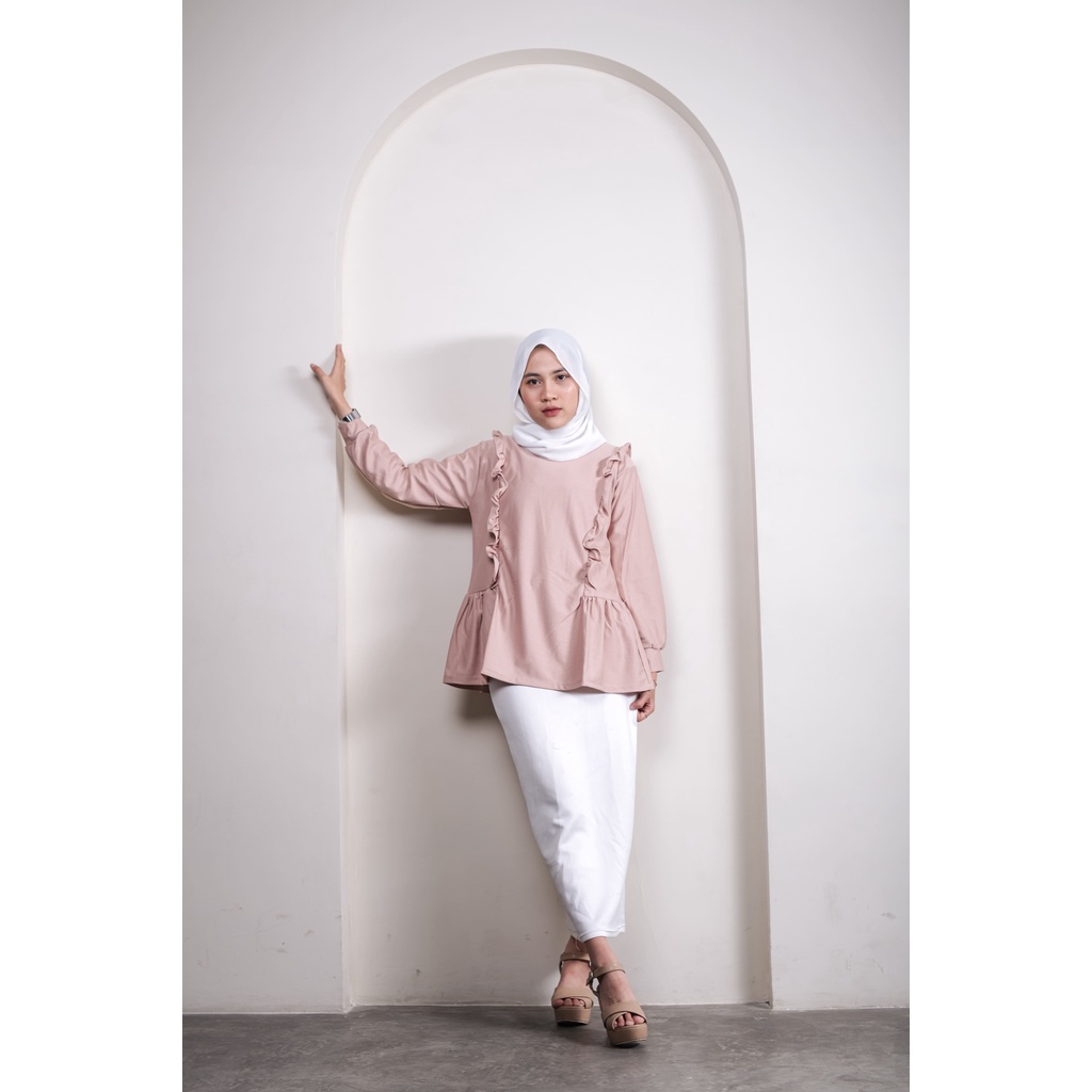 KAWAII TOP - Blouse lengan panjang rample atasan knit lucu kekinian murah wanita cewe perempuan ABG