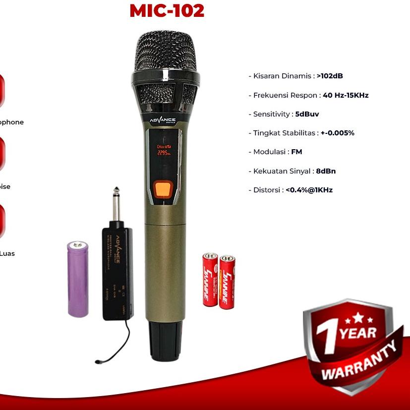 ❃ Mic Wireless Advance 102 Microphone 102 Mic Tanpa Kabel ~ CANTER STORE ( COD ) ♘
