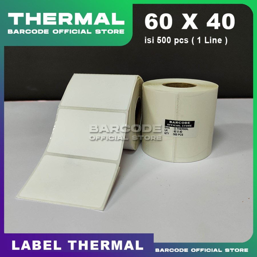 

Label Thermal Ukuran 60 x 40 mm Isi 500 Roll Sticker Barcode 500 Roll