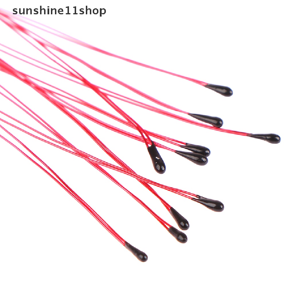 Sho 10PCS NTC Thermistor Thermal Resistor MF52B 10K 100K Probe Tali Kawat B3470 B3380 B3950 B3435 B4250 1% 10CM Sensor Kontrol Suhu N