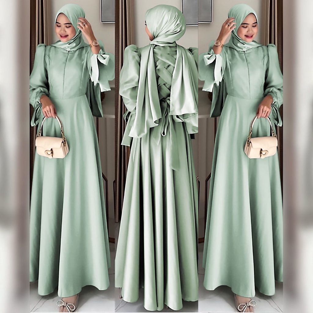 Gamis Rabbani Terbaru 2023 Tatiana Dress Baju Lebaran Brukat Tile Remaja Dewasa Seragam Pesta Wanita