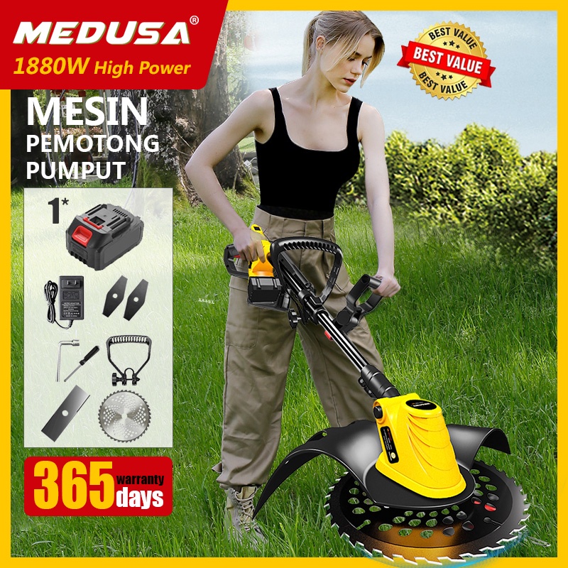 【Ready Stock】Mesin Potong Rumput 48V/36V Baterai Mini Mesin Pemotong Rumput Elektrik Taman Alat Poto