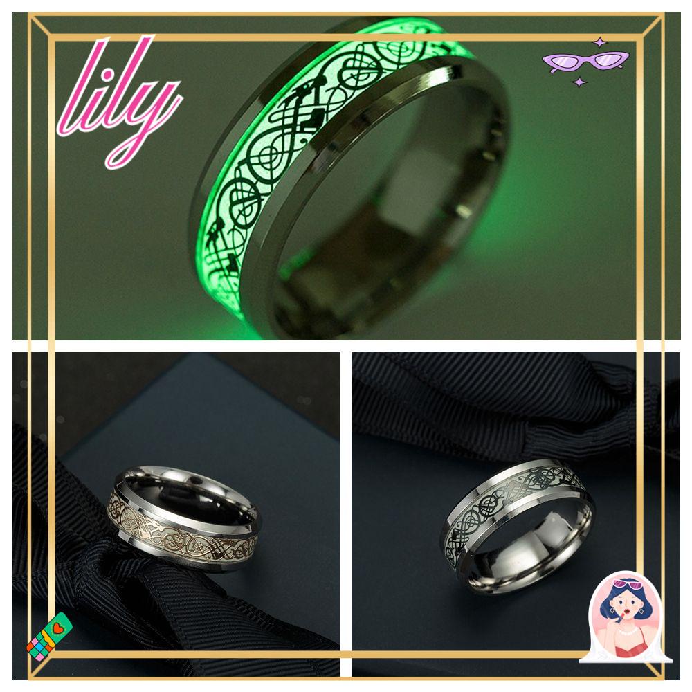 Lily Luminous Band Ring Fantastic Pria Wanita Hadiah Stainless Steel