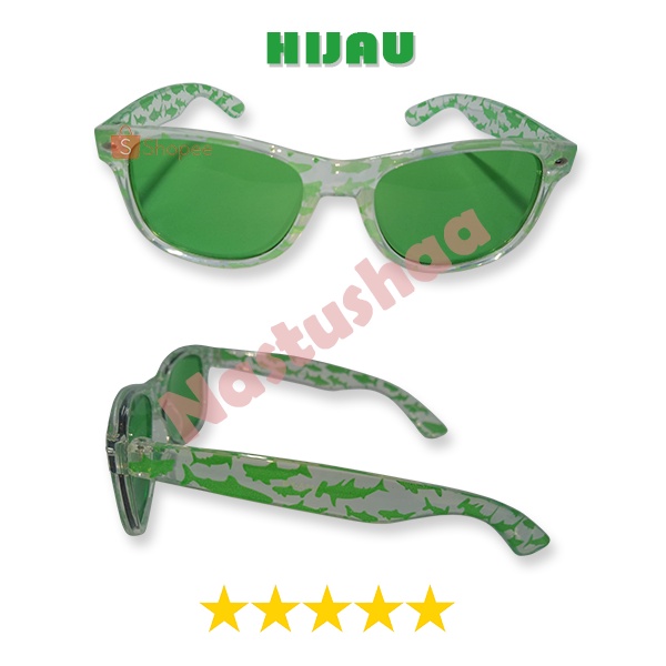 Kacamata Gaya Anak Bingkai Motif Hiu Lucu Kacamata Fashion Lensa Warna UV Protection Anak Perempuan dan Laki-Laki Unisex FREECASE