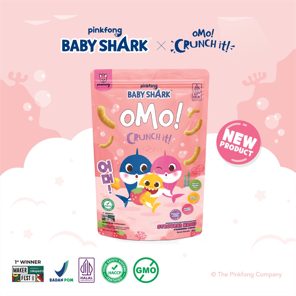 Omo! Crunch X Baby Shark Series Snack Makanan Ringan Camilan Bayi 9M+ 25g