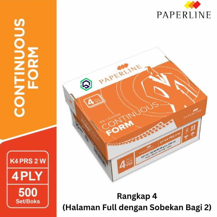 

Continuous Form Kertas Komputer 9.5 x11 4 ply CF K4 W PRS Paperline