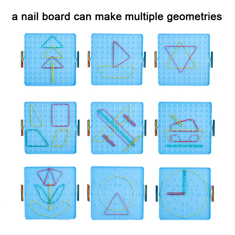 Lempeng Paku Plastik Anak Math Geoboard Anak Bentuk Geometri Papan Alat Mainan Belajar Dini