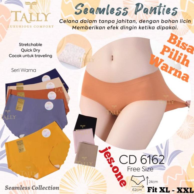 Free Ongkir/ Tally 6162 Celana Dalam CD Wanita Seamless Tanpa Jahitan Samping XL - XXL