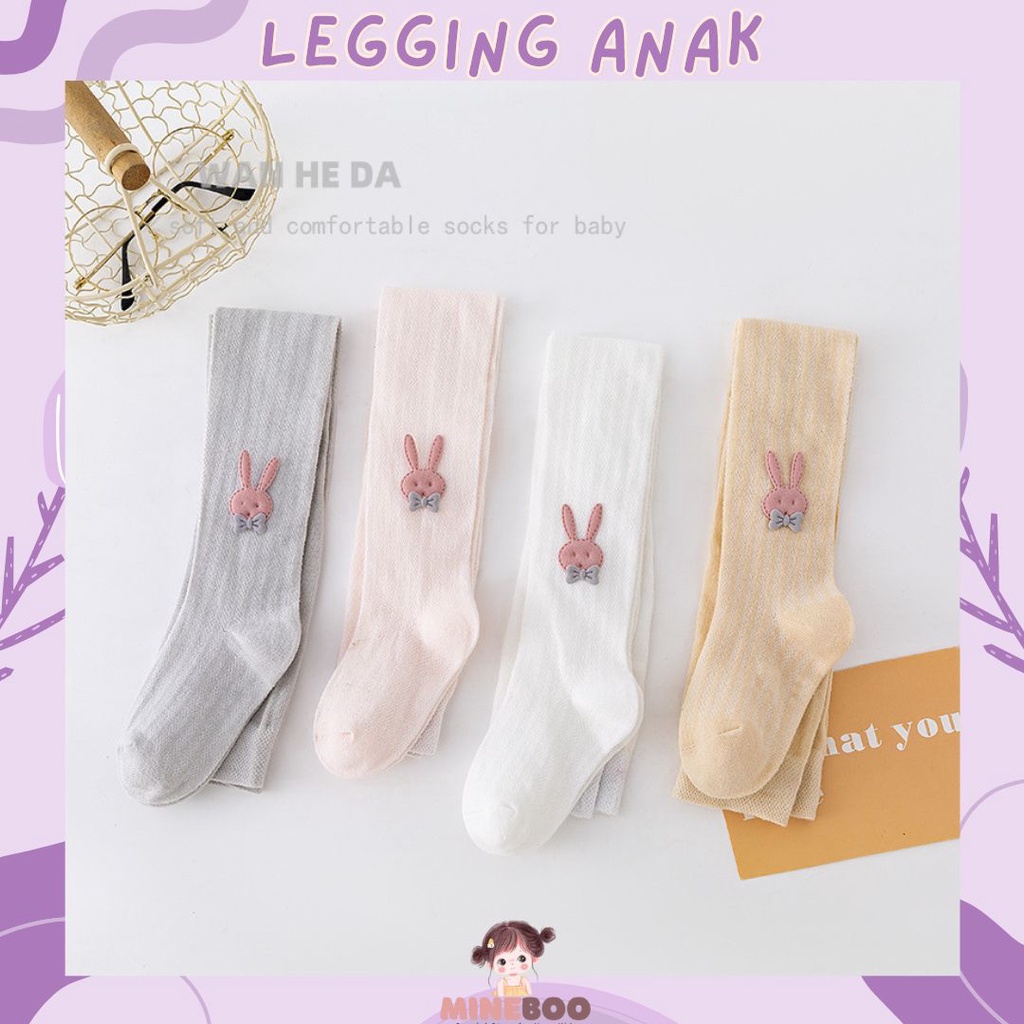 mineboo - MIBUNNY 0-8tahun Pantyhose anak perempuan dan kaus kaki dansa katun ikatan simpul jala tipis