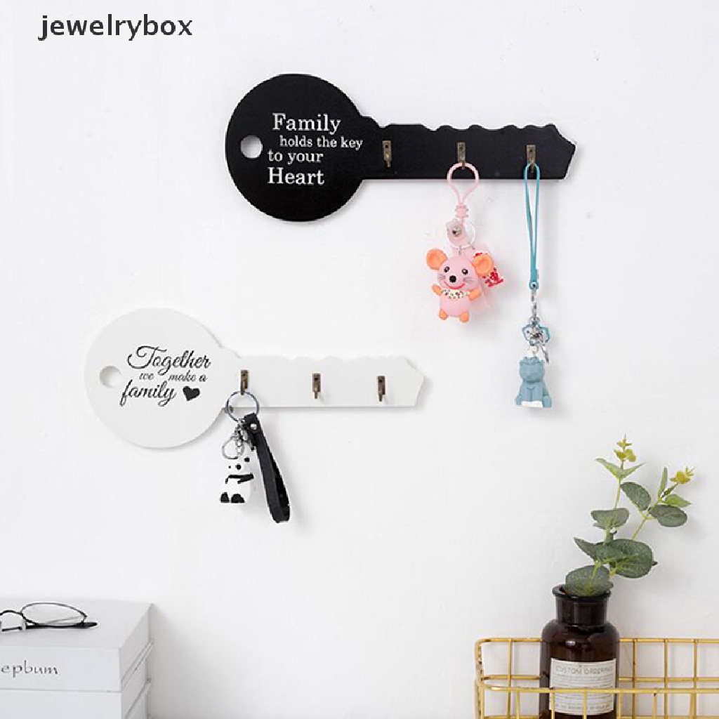 [jewelrybox] Retro Wood Key Holder Wall Key Shape Hook Rak Penyimpanan Gantungan Dekorasi Kamar Gantung Butik