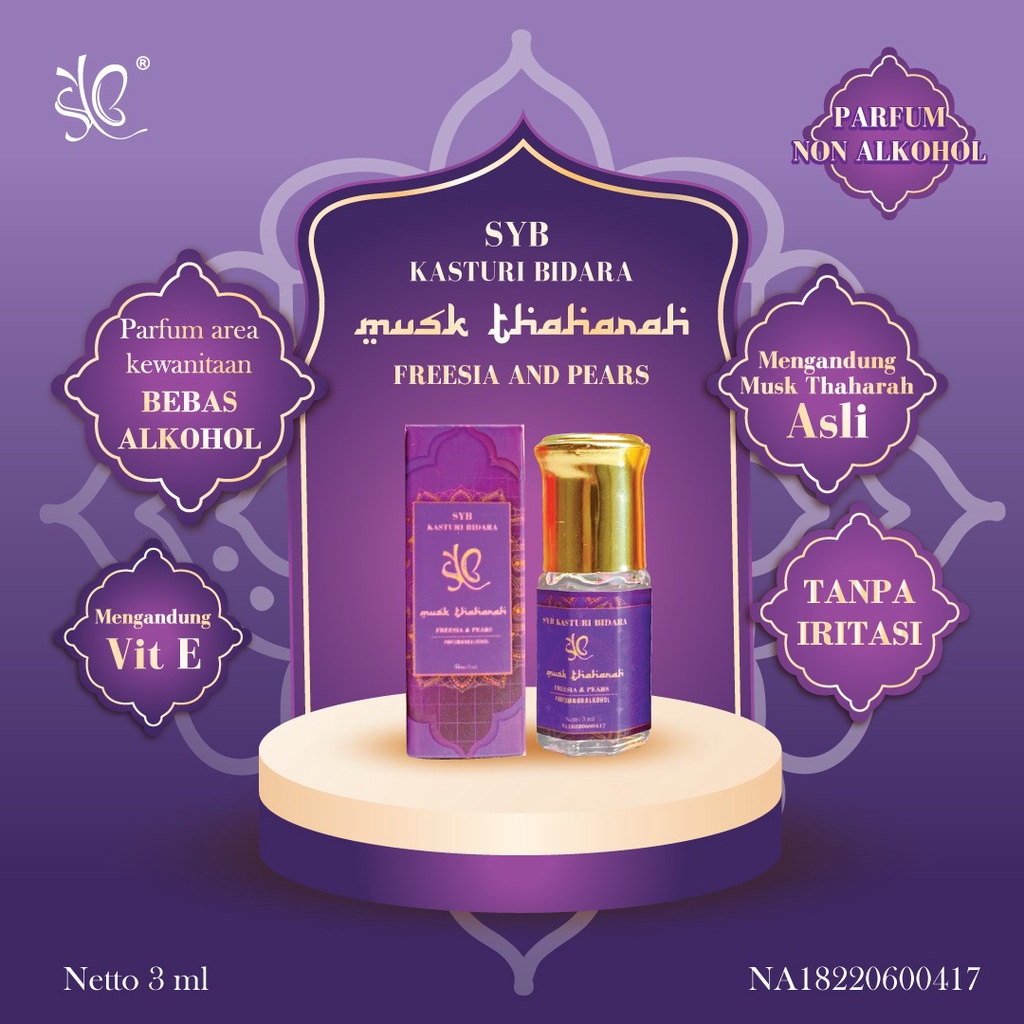 (RM)SYB KASTURI BIDARA MUSK THAHARAH - parfum area sensitif non alkohol
