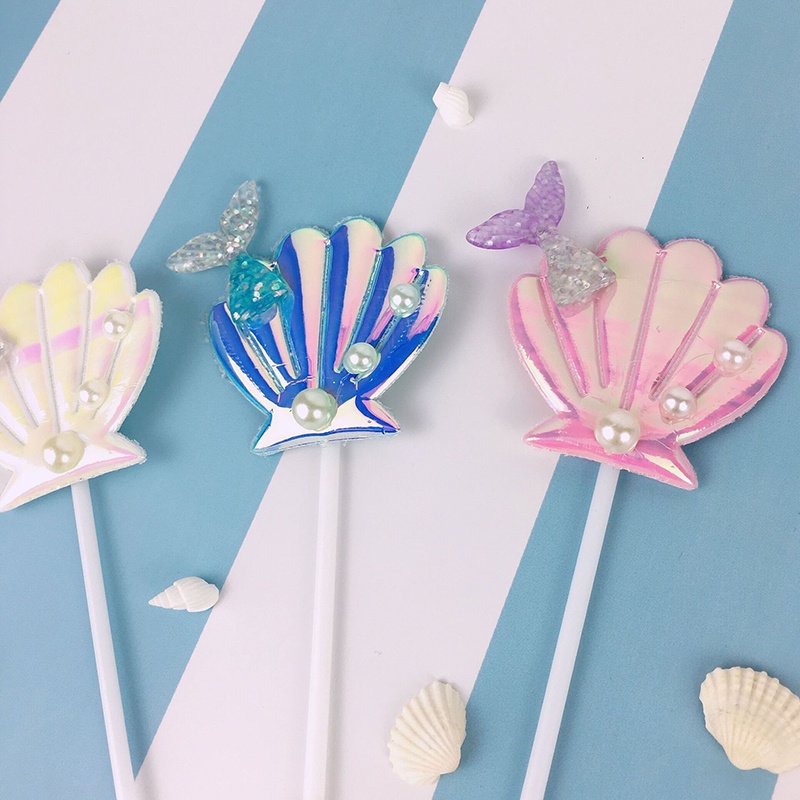 Topper Kue Bentuk Ekor Mermaid Untuk Dekorasi Pesta Ulang Tahun Baby Shower