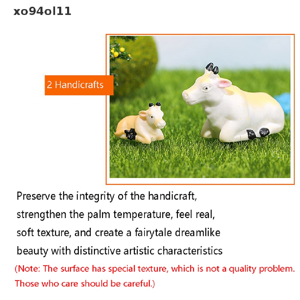 Xo Patung Sapi Mini Model Hewan Pemandangan Mikro Dekorasi Rumah Miniatur OL