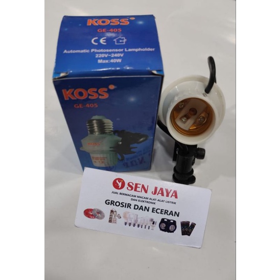 fitting lampu sensor cahaya otomatis E27 koss