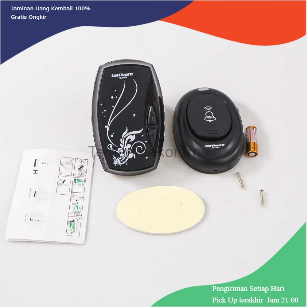 TD - SKL Taffware Bel Pintu Wireless Waterproof dengan EU Plug - FK-D009